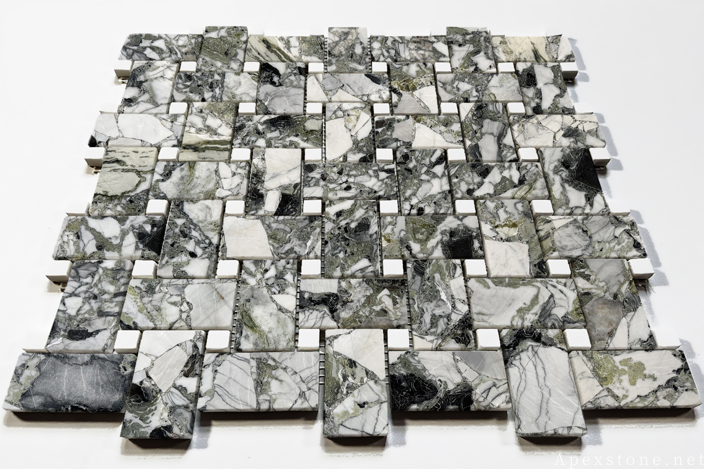 Primavera Marble basketweave mosaic tiles for decorative wall