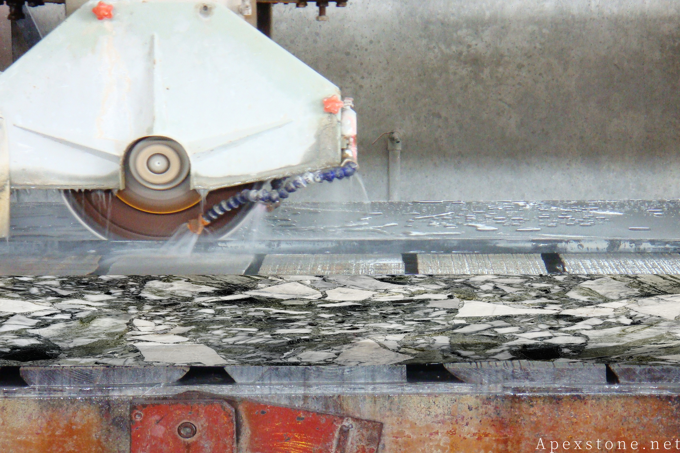 Primavera Marble thick slab cutting detail