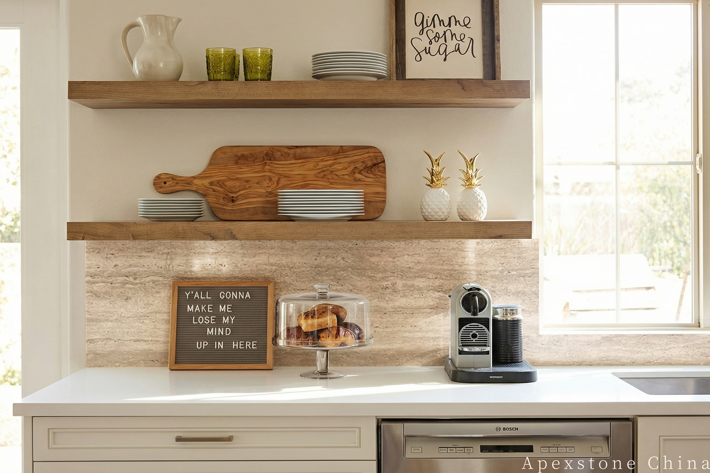 Travertine Romano back splash