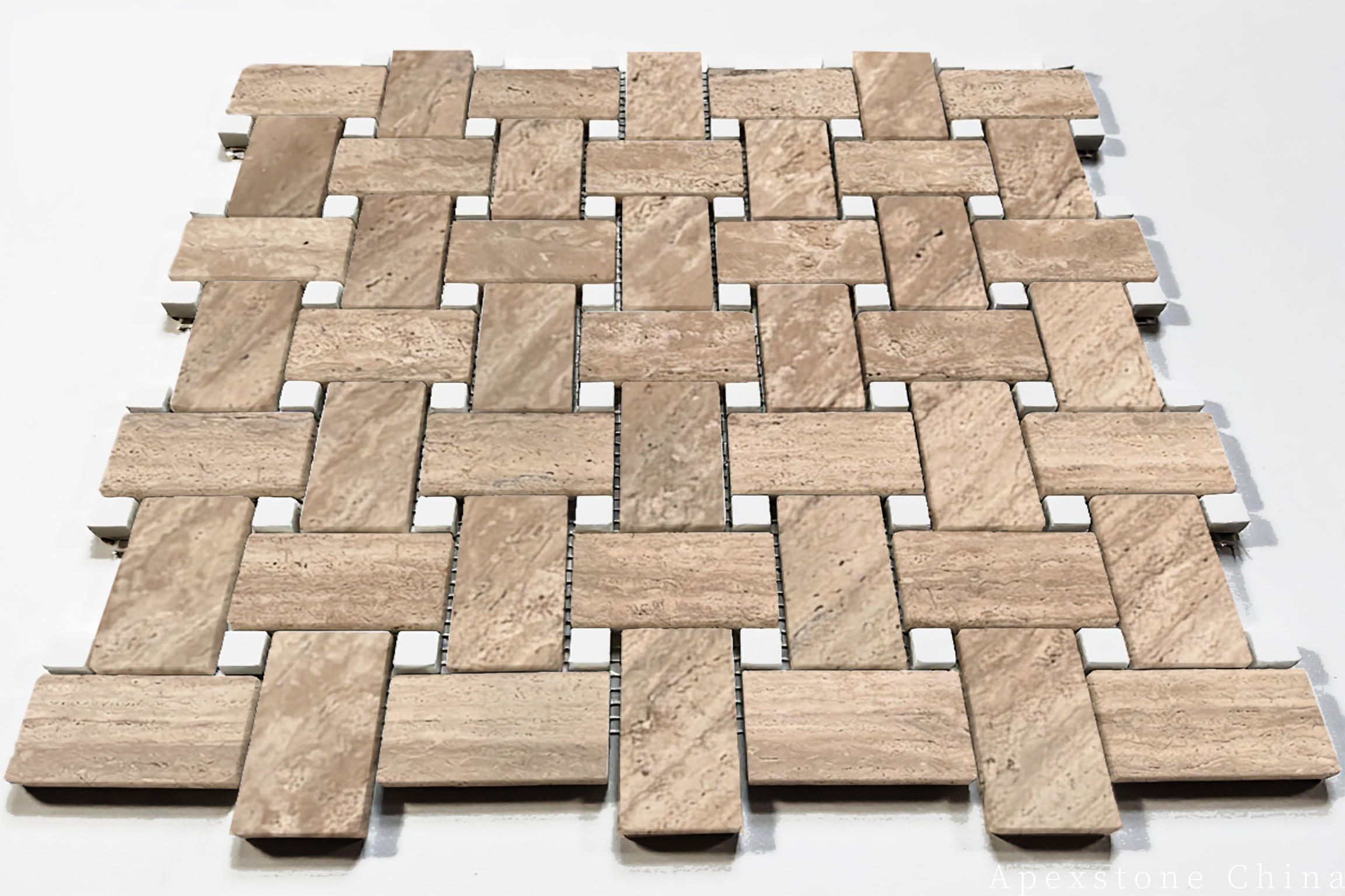 Travertine Romano Mosaic Tiles - Split Face, Tumbled & French Pattern Travertine Classico Roma
