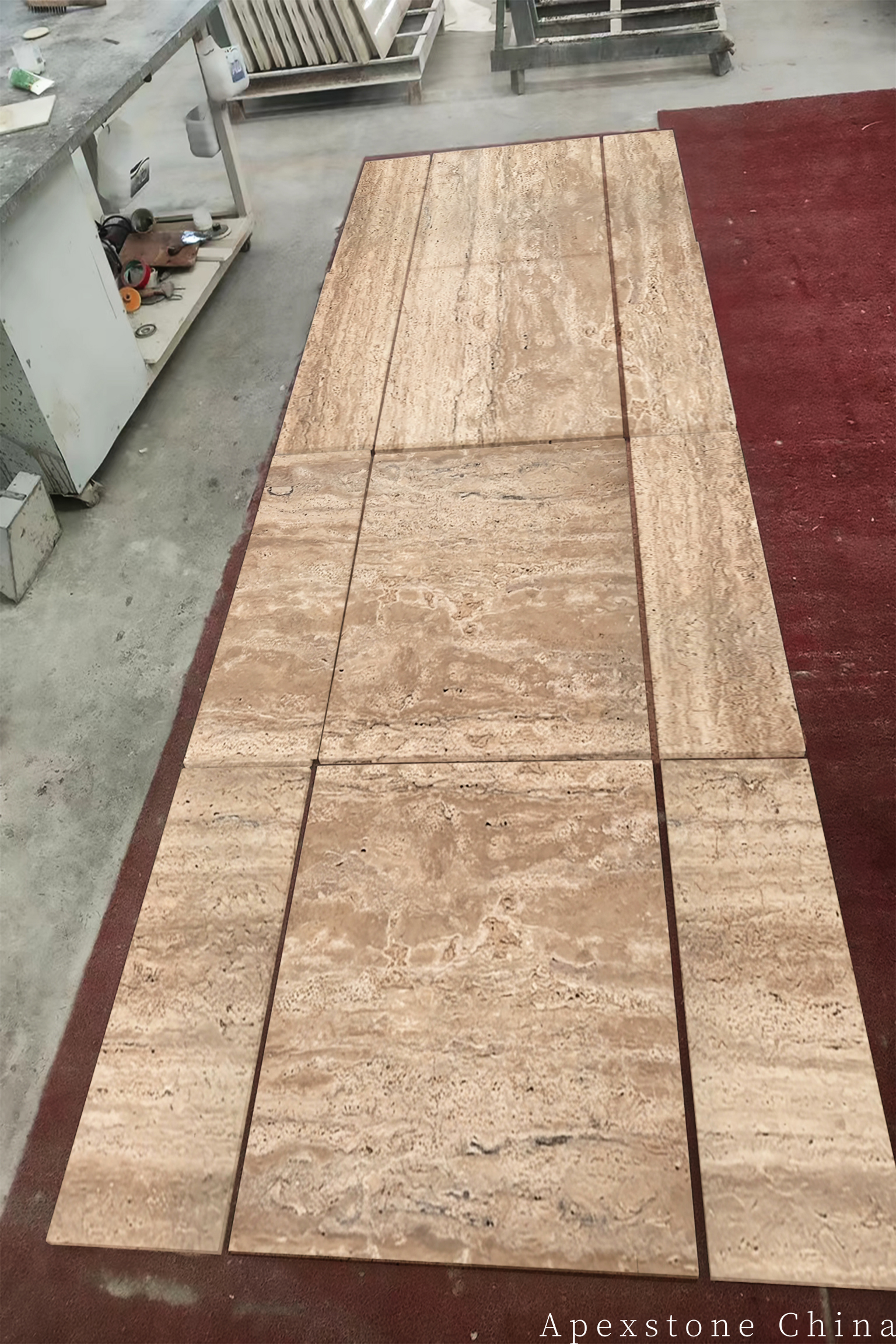 Travertine Romano tumbled mosaic bathroom tiles