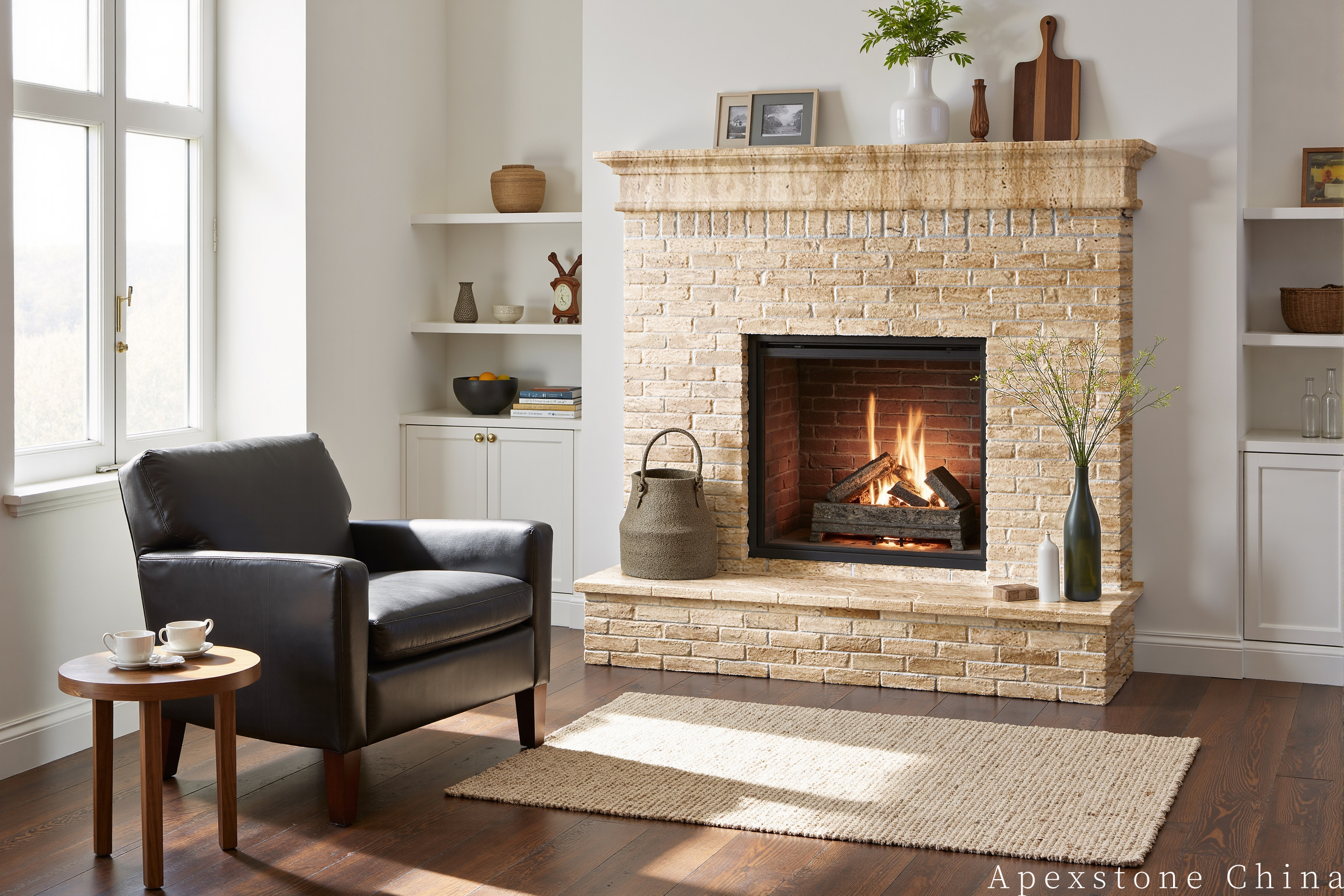 Travertine Romano fireplace ideas