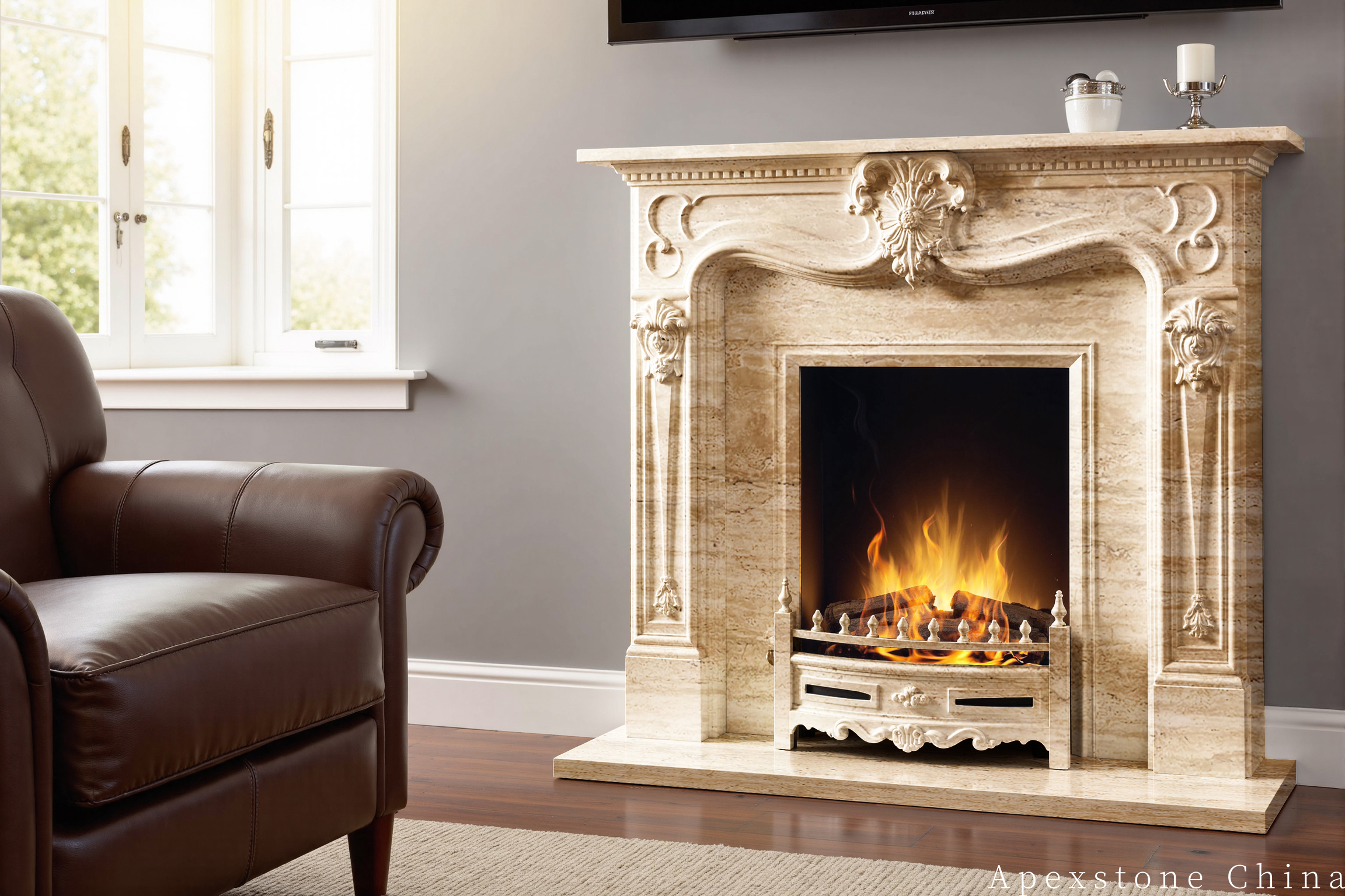 Travertine Romano Fireplace Surrounds & Hearths Travertine Classico Roma