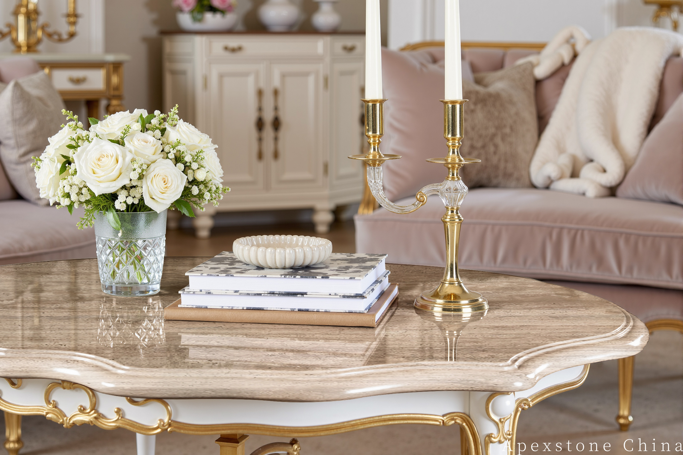 Travertine Romano Stone Tables - Dining, Coffee, Console & Side Tables Travertine Classico Roma