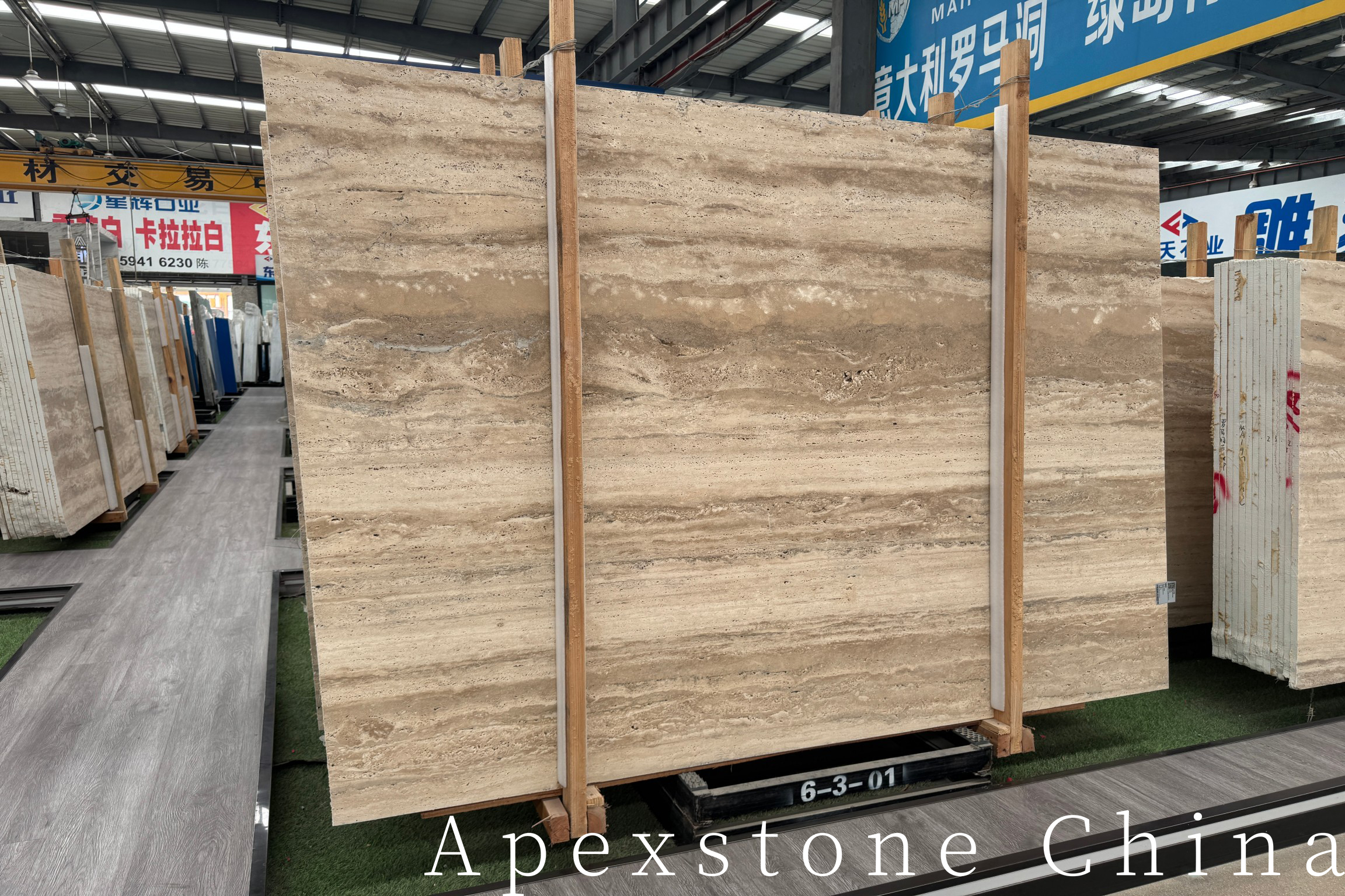 Travertine Romano Slab - Italian Travertine Classico Roma Travertine Classico Roma