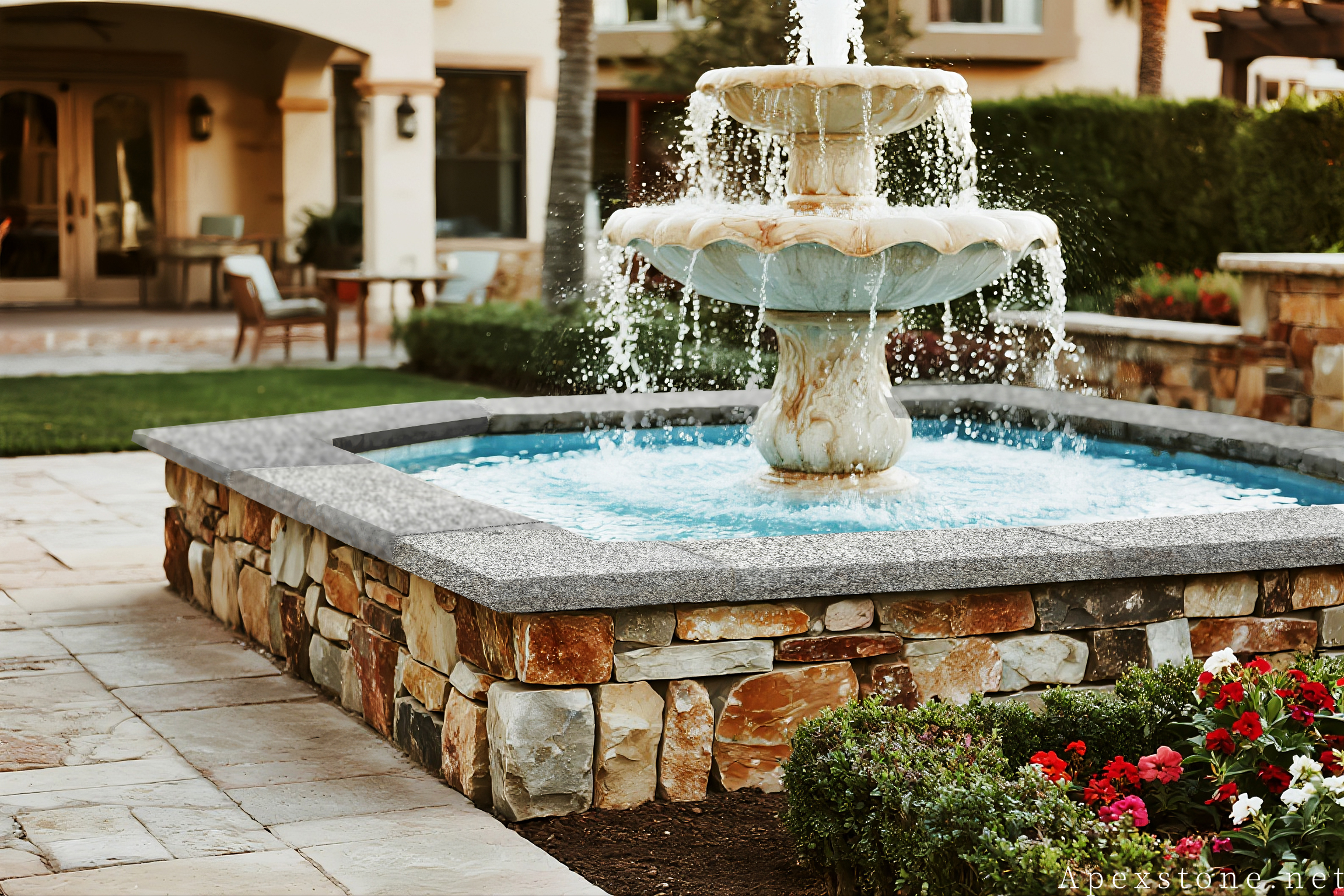 Sea Wave Granite driveway paving installation