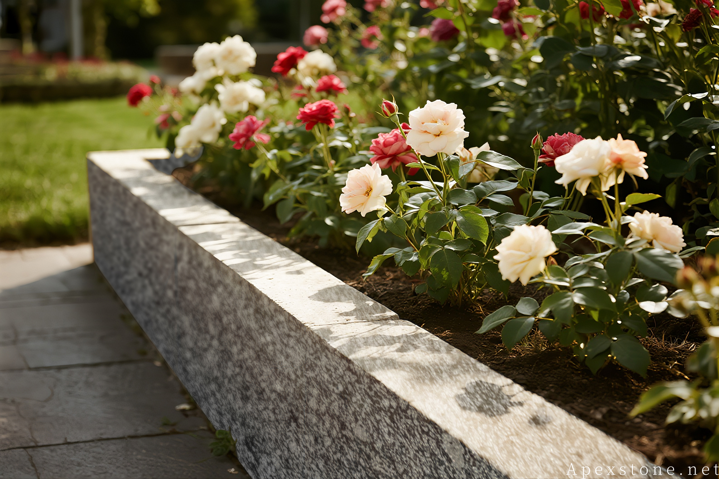 Sea Wave Granite flower bed edging