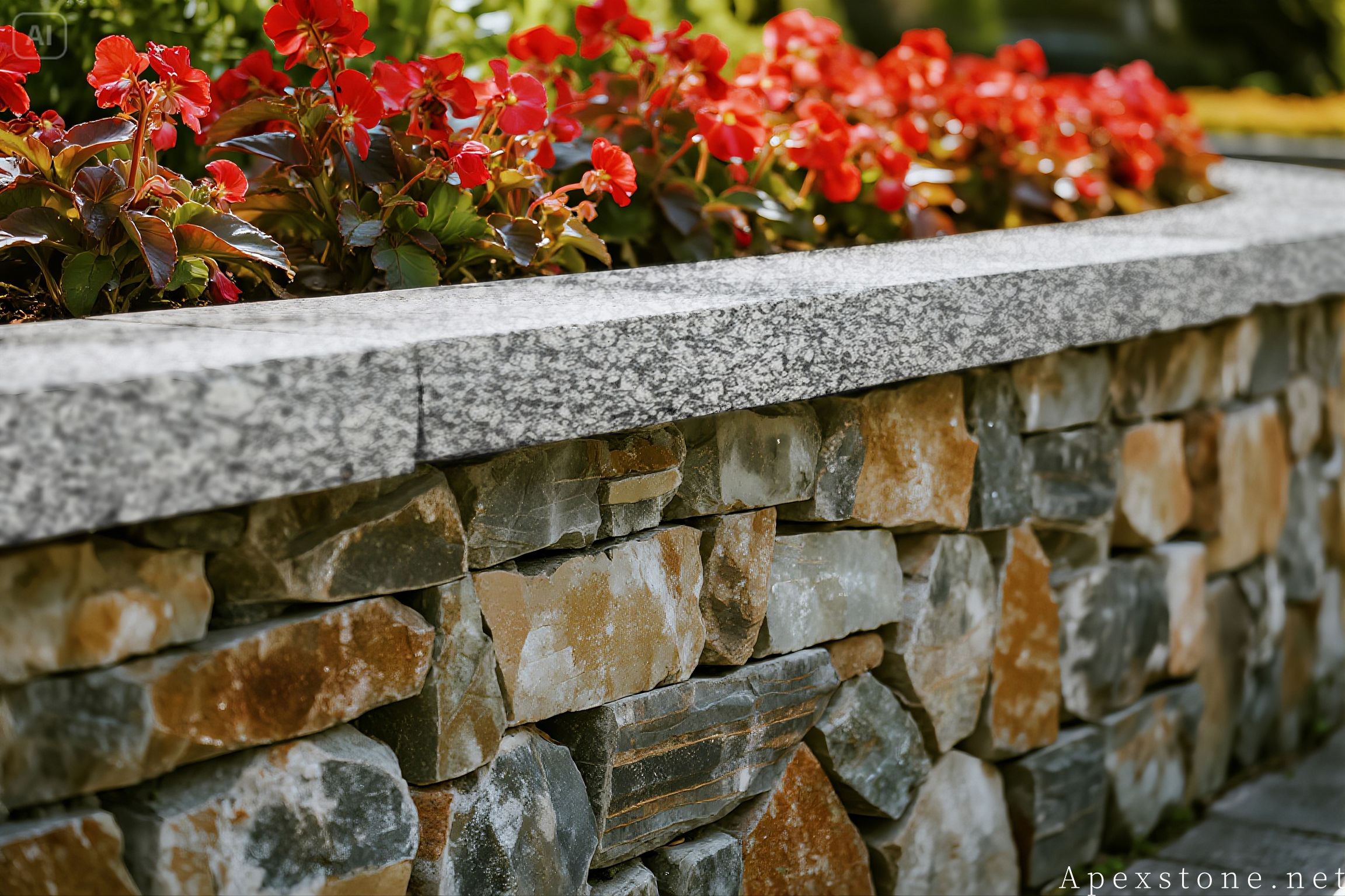Sea Wave Granite garden wall cap
