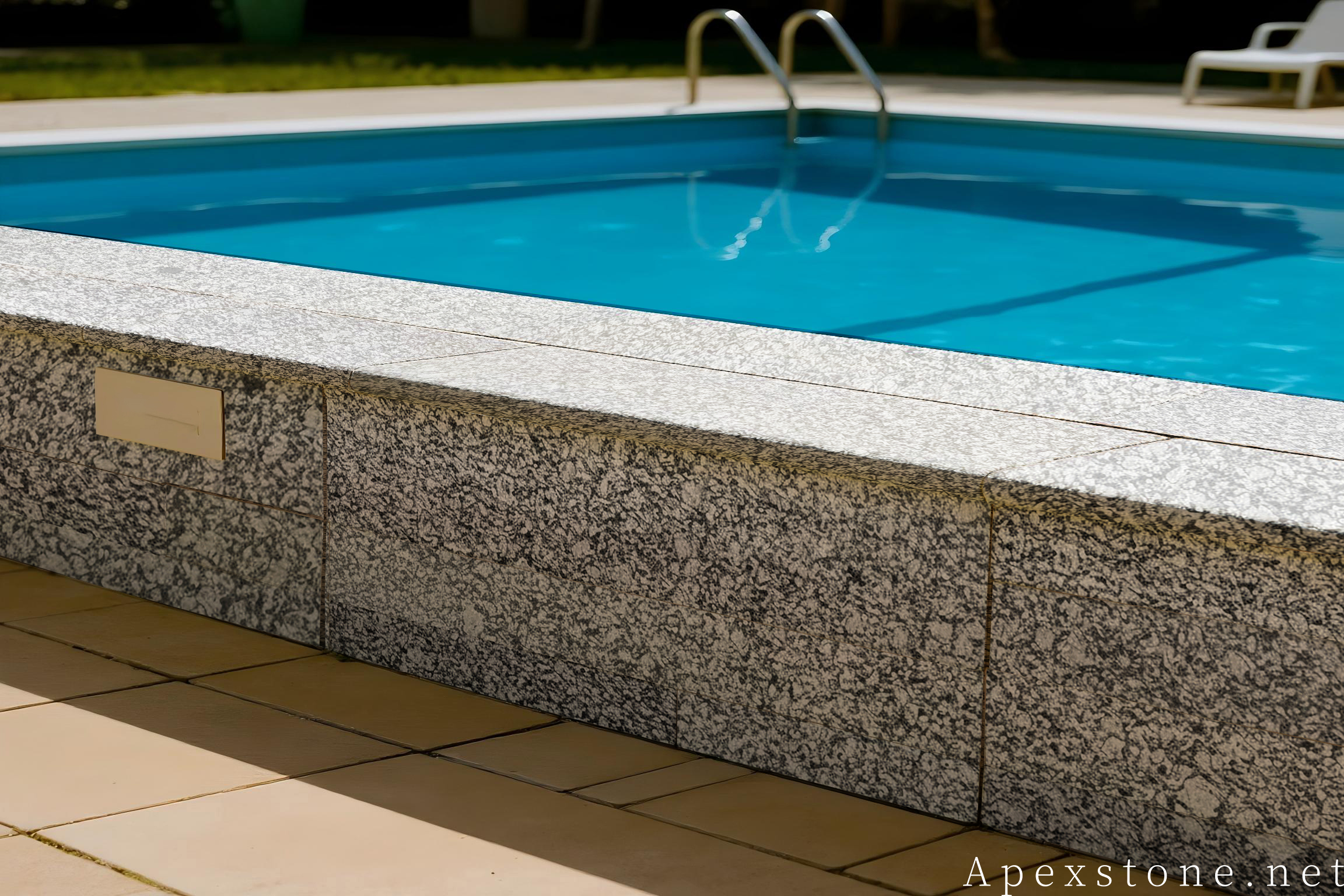 Sea Wave Granite pool design with coping