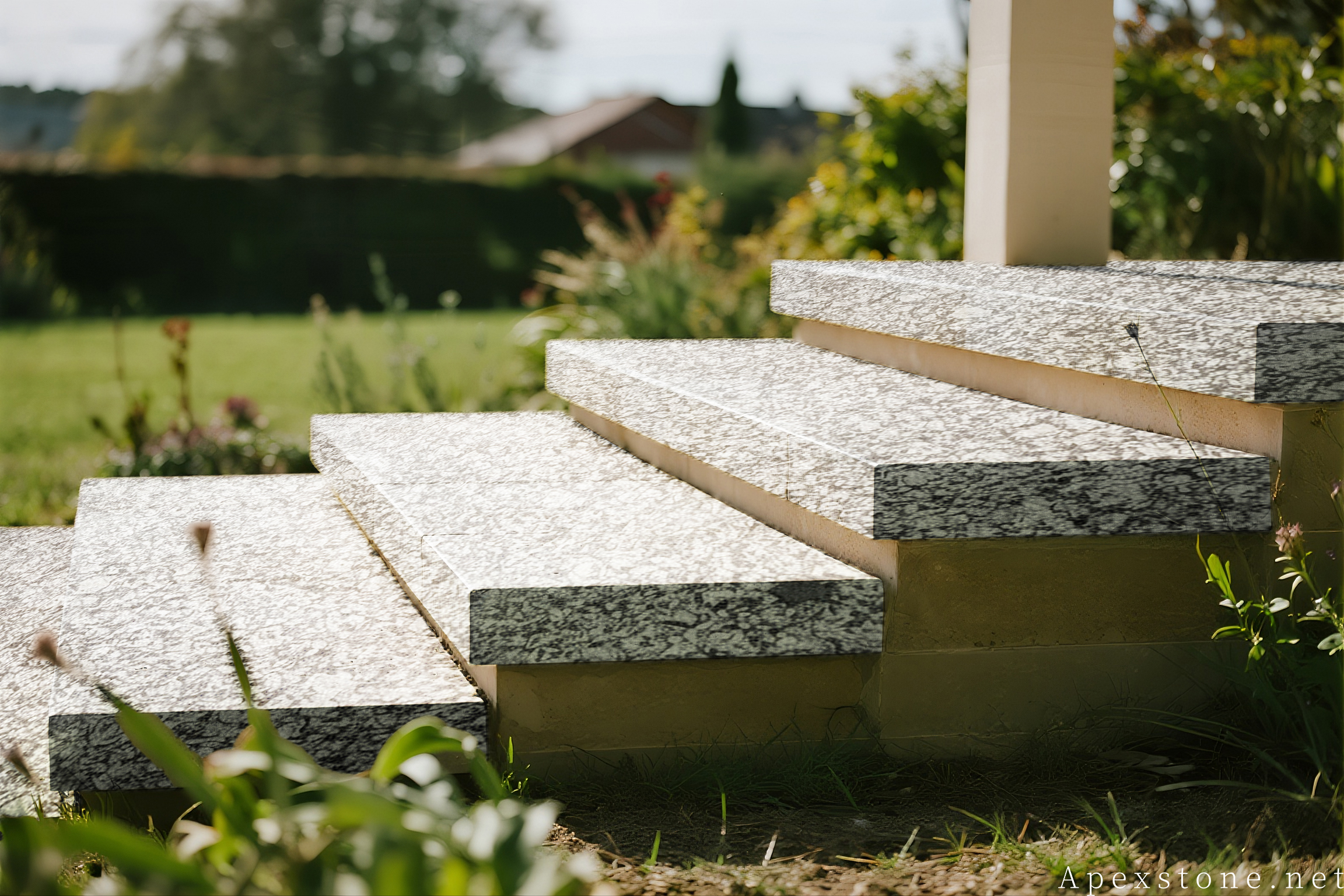 Sea Wave Granite Outdoor Steps & Stairs - Slip-Resistant Granite Steps Granite Stair Treads