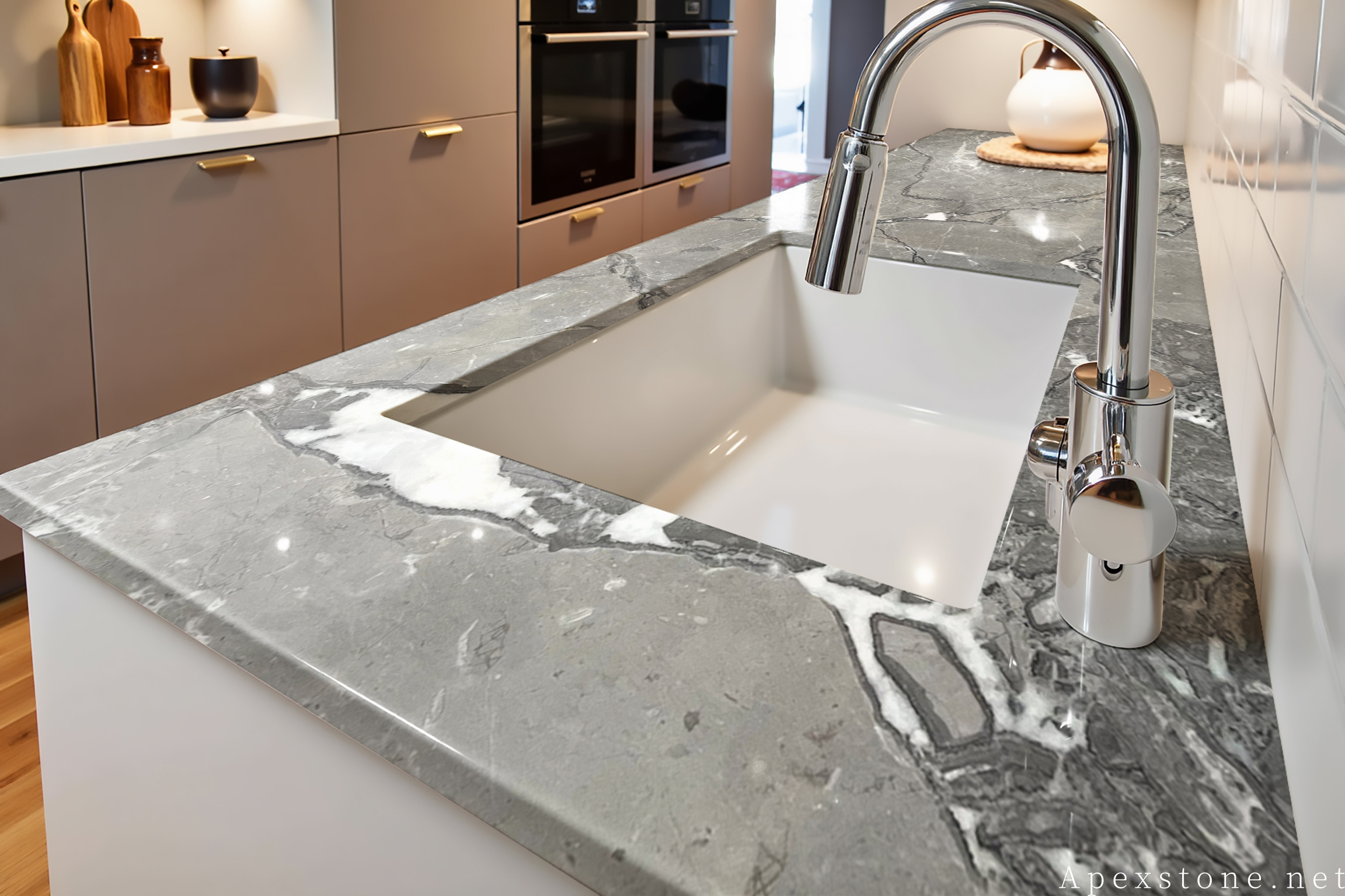 Aqua Grey Marble Benchtops & Vanity Tops Aqua Grey Marble