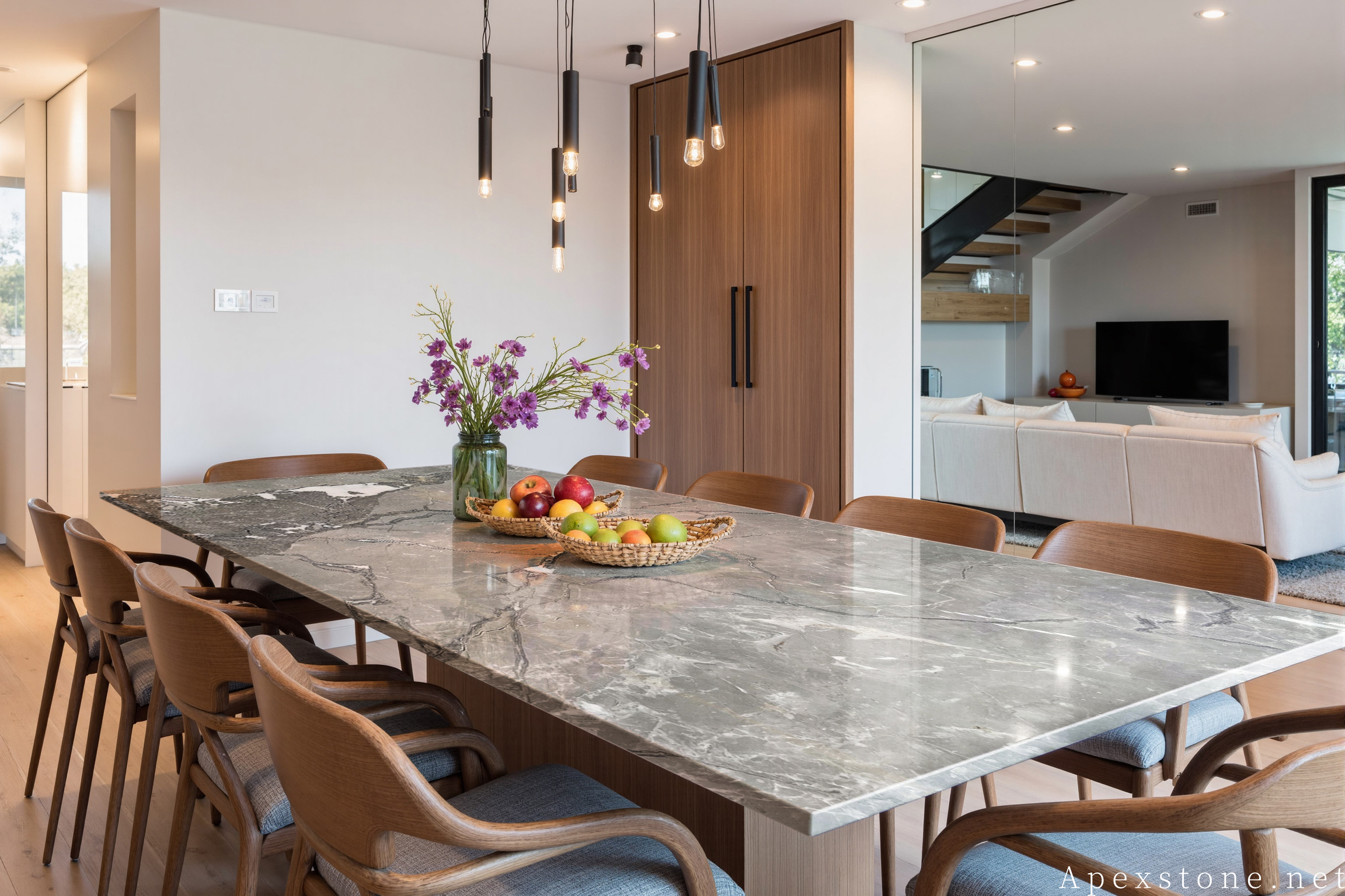 Aqua Grey Marble Stone Tables - Dining, Coffee, Console & Side Tables Blue Grey Marble