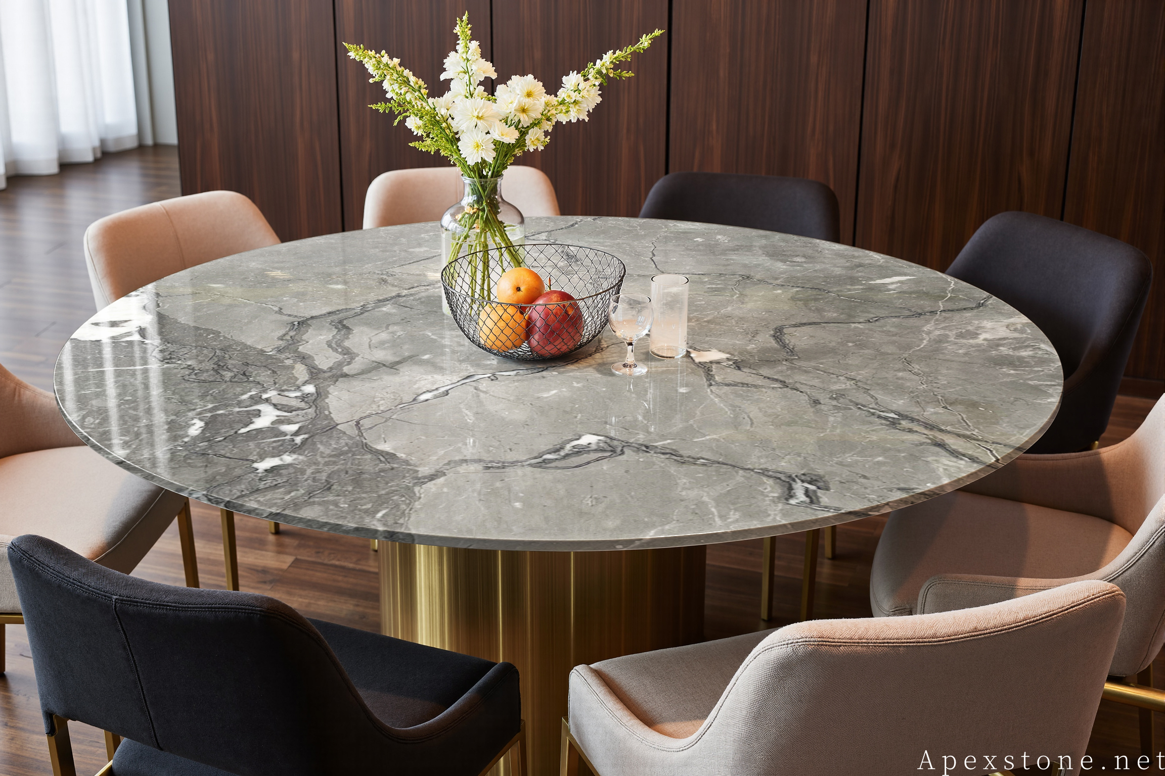 Aqua Grey Marble Stone Tables - Dining, Coffee, Console & Side Tables Marble Coffee Table