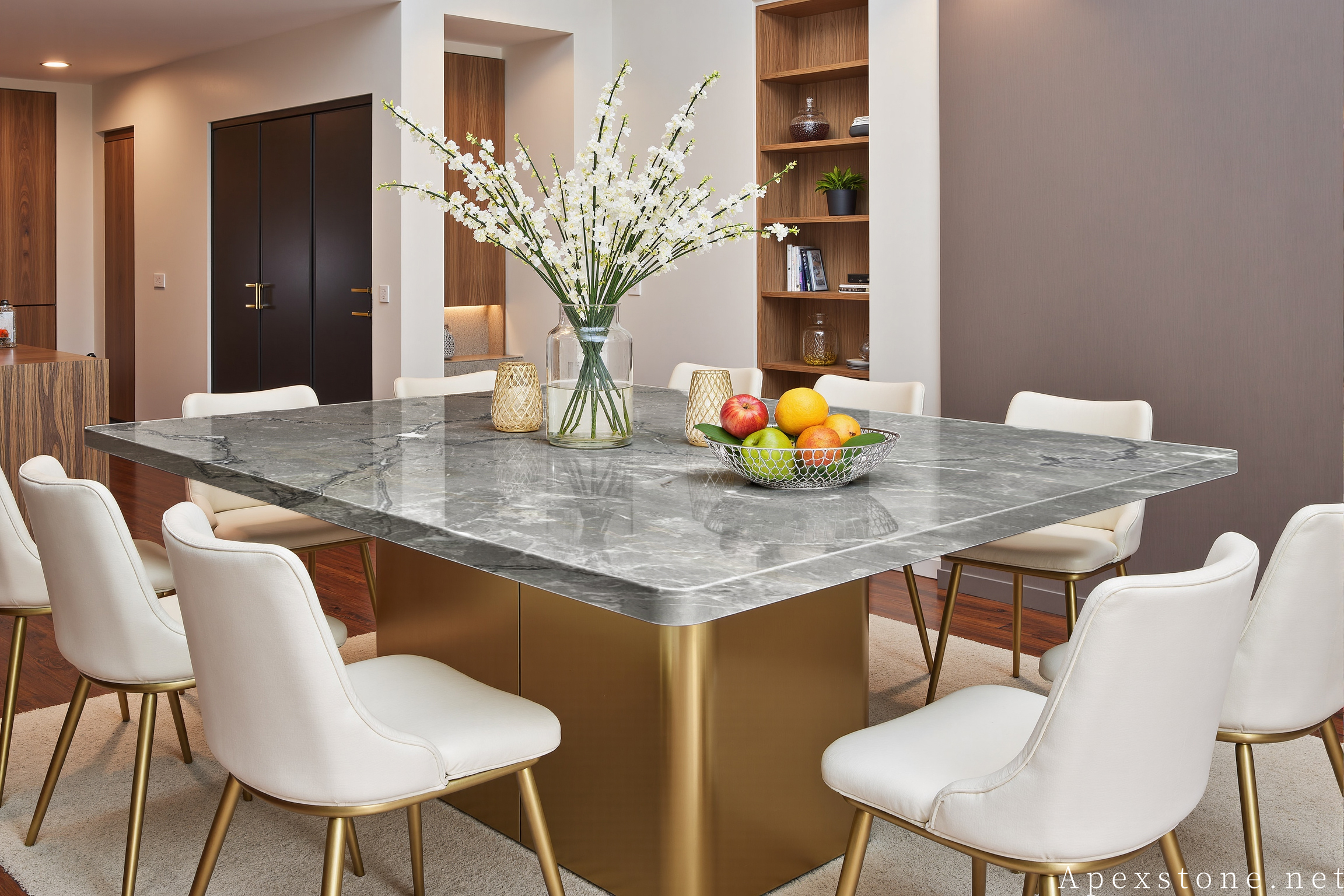 Aqua Grey Marble Stone Tables - Dining, Coffee, Console & Side Tables Marble Dining Table