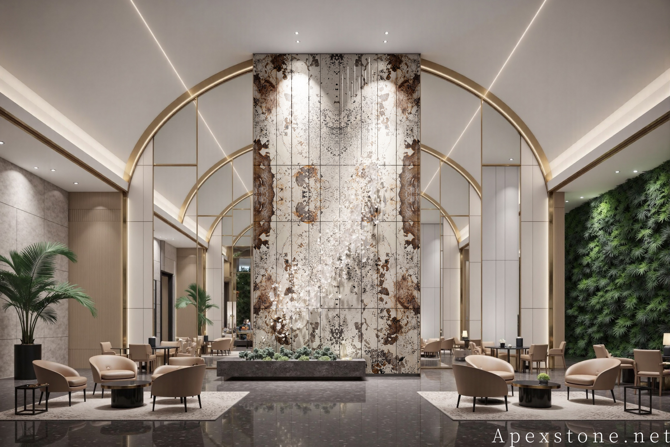 Pandora Quartzite Accent Wall & Feature Wall Panels Book-Matched Stone Wall