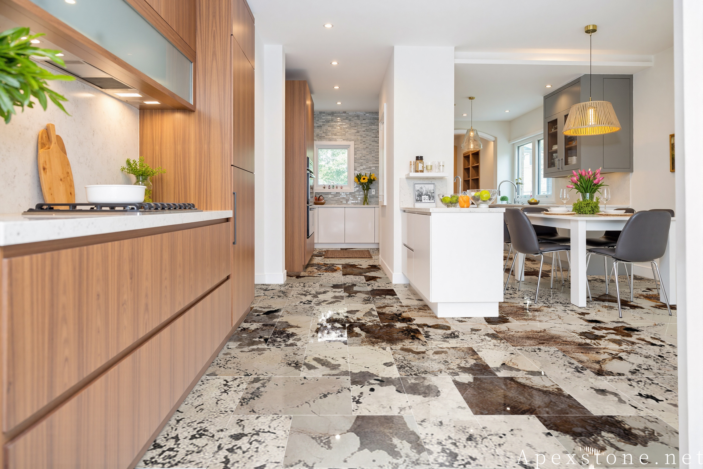 Pandora quartzite kitchen floor pattern ideas