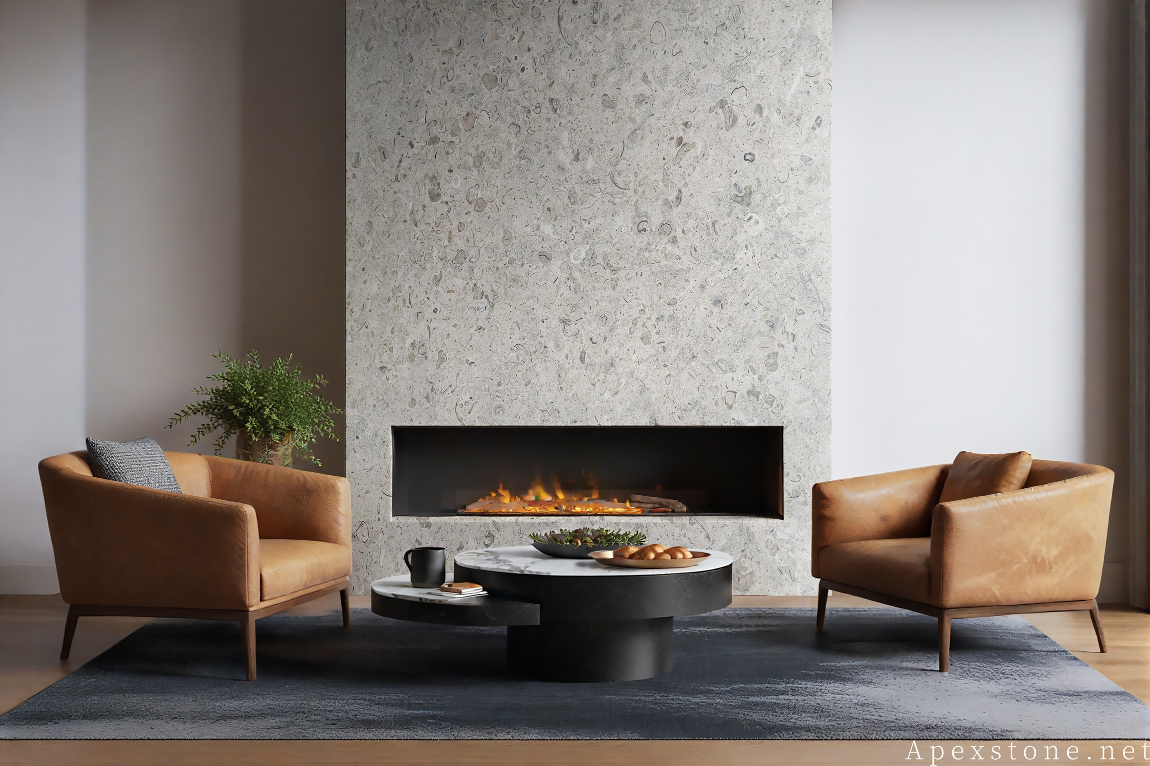 Portuguese Grey Limestone accent wall ideas 114