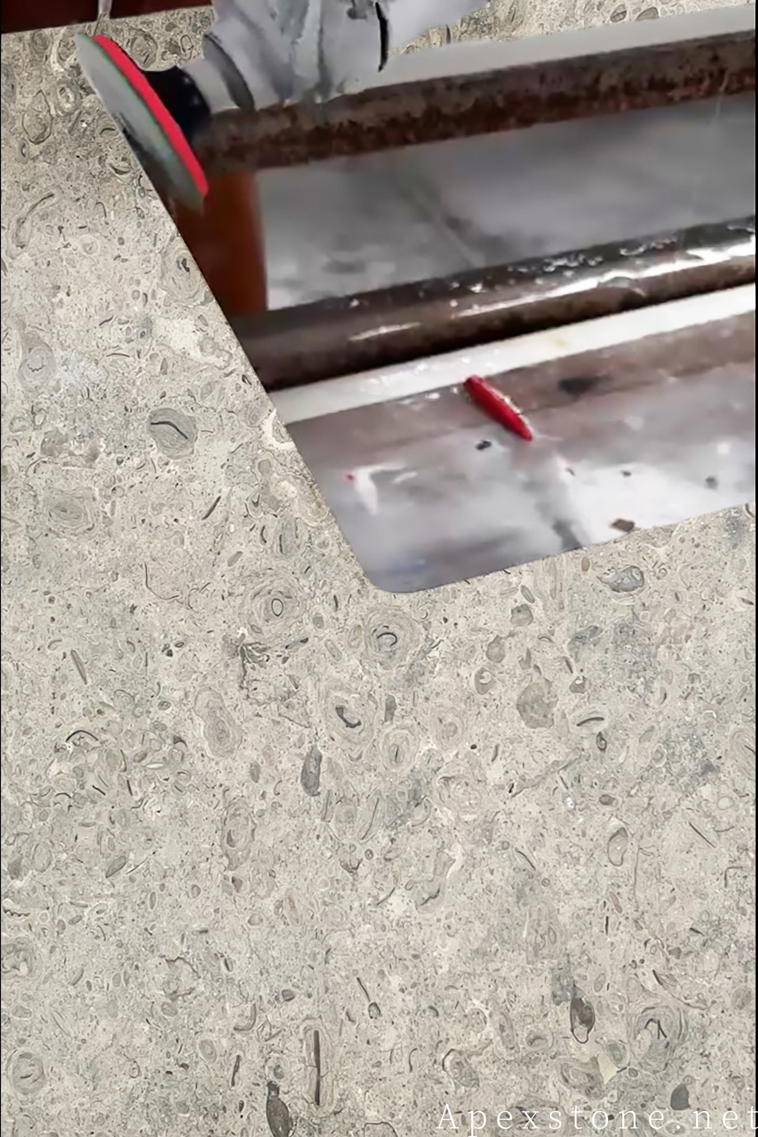 Portuguese Grey limestone countertop edge polishing