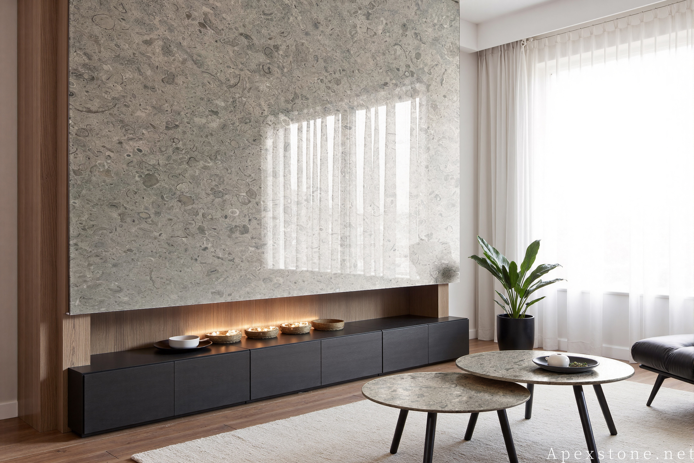 Portuguese Grey limestone accent table top