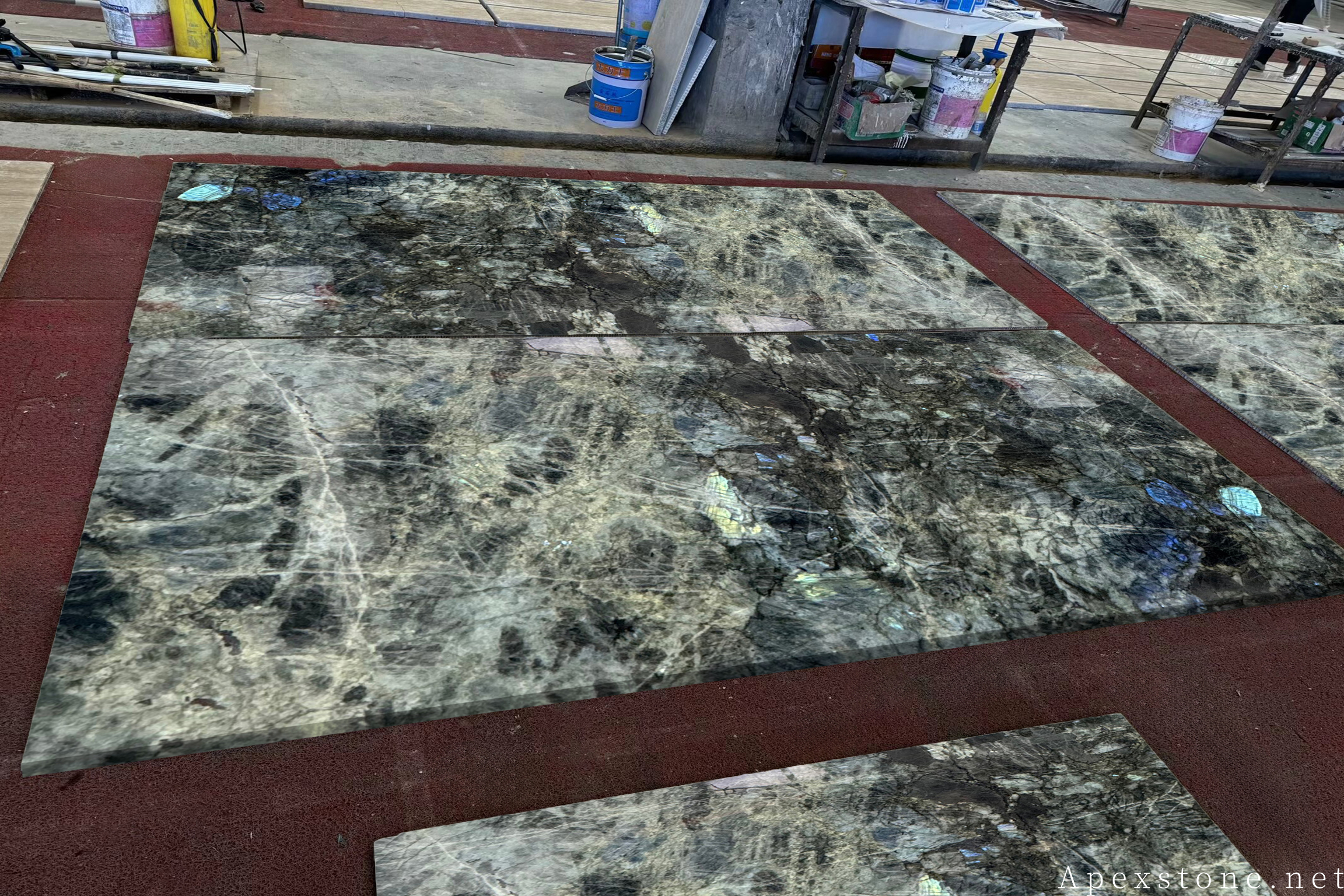 Blue Emerald Labradorite honeycomb wall panels