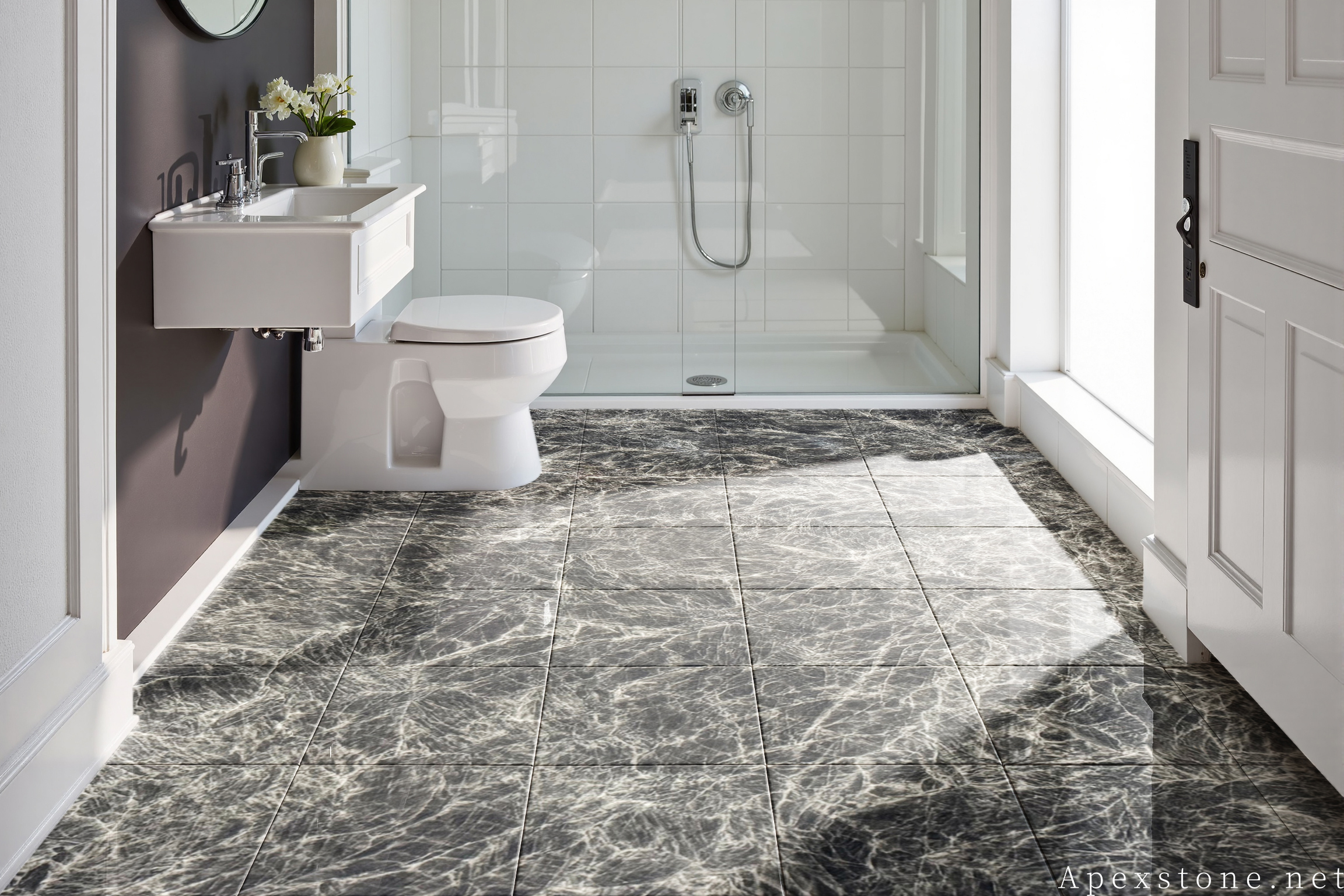 Snow Black Fox Marble Floor & Wall Tiles 12x24 Marble Tile