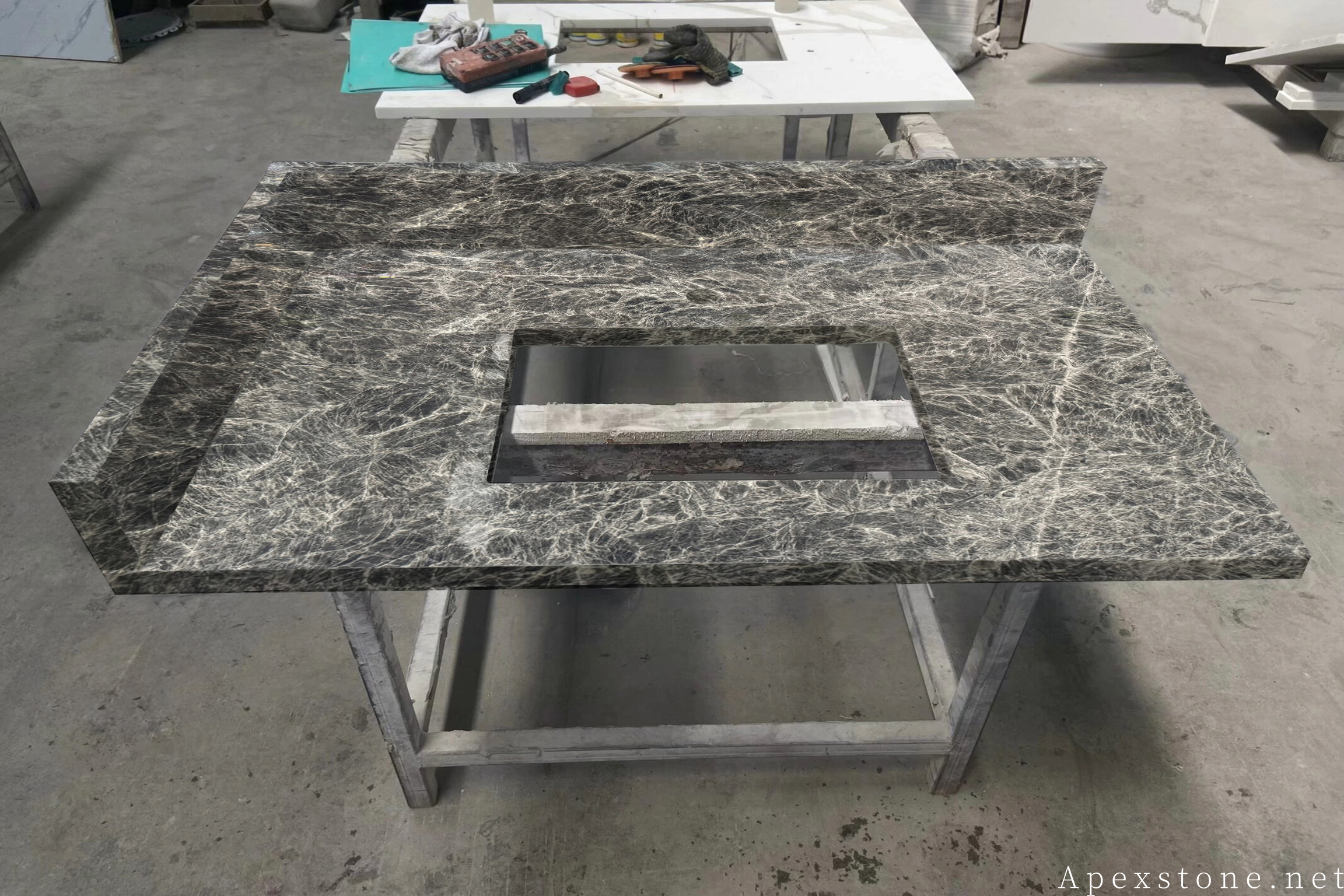 Snow Black Fox Marble Bathroom Vanity Tops Marble Bathroom Vanity Tops