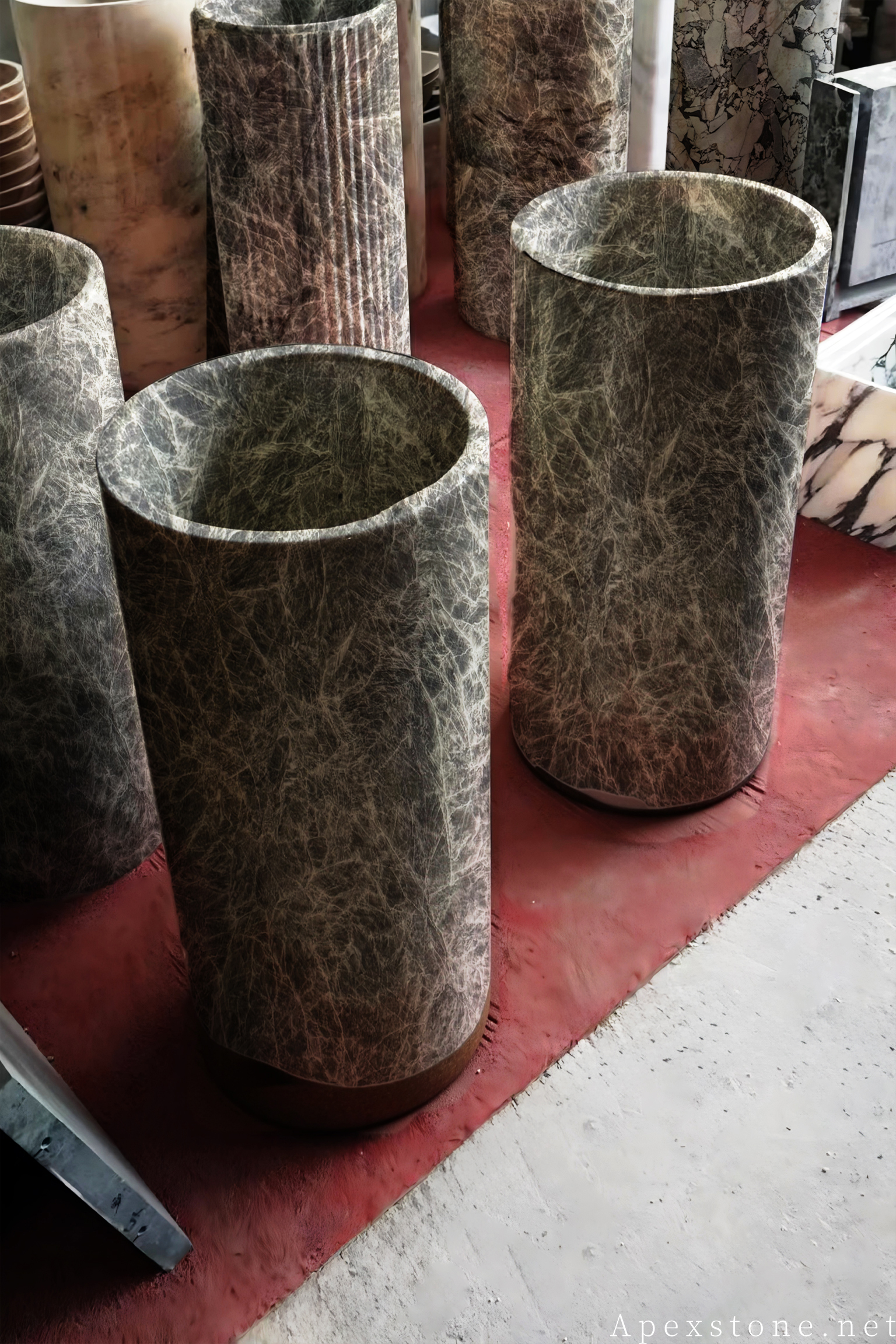 Snow Black Fox Marble Solid Sinks Solid Marble Sink