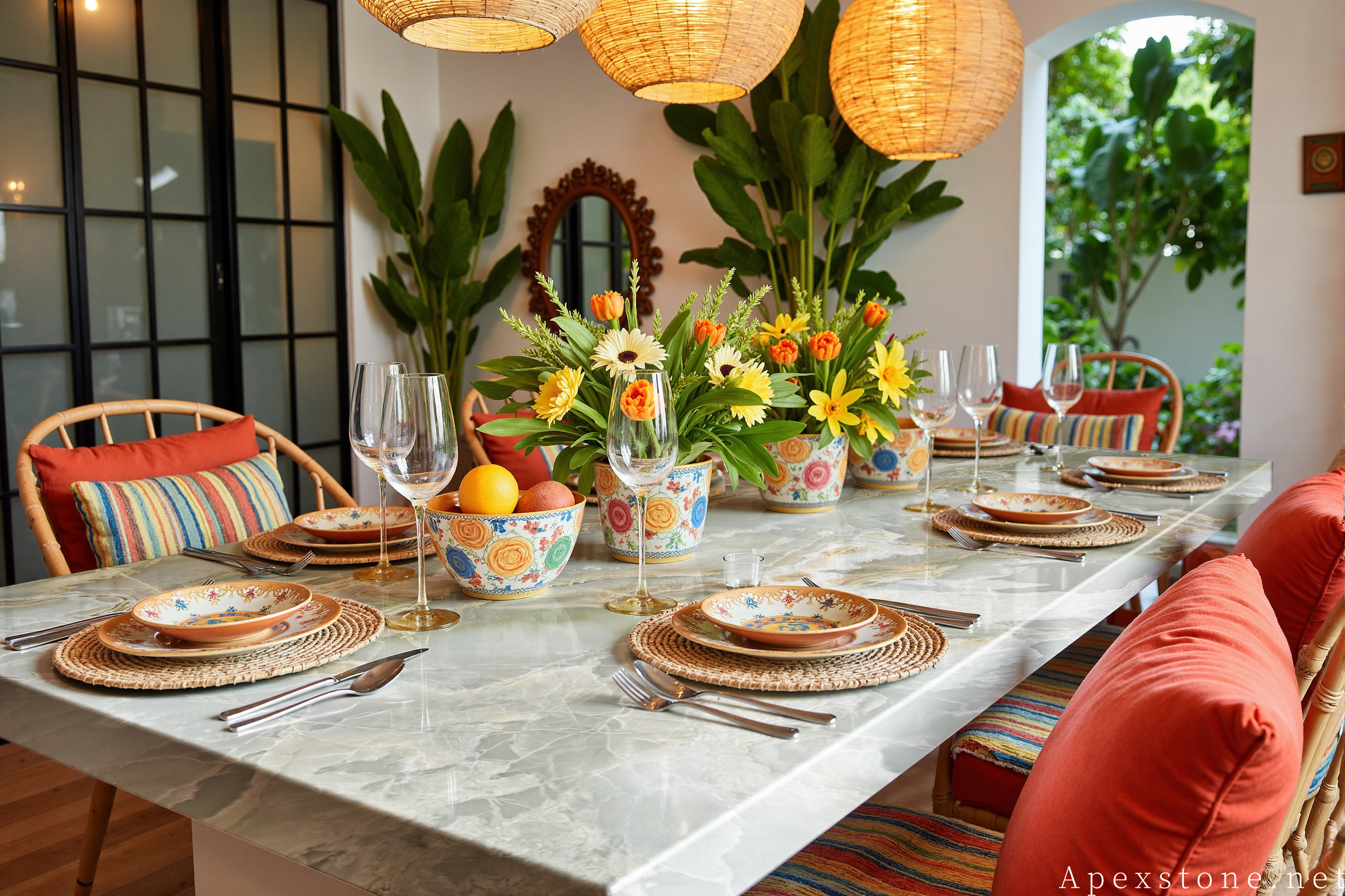 Green Onyx dining interior in restaurant space