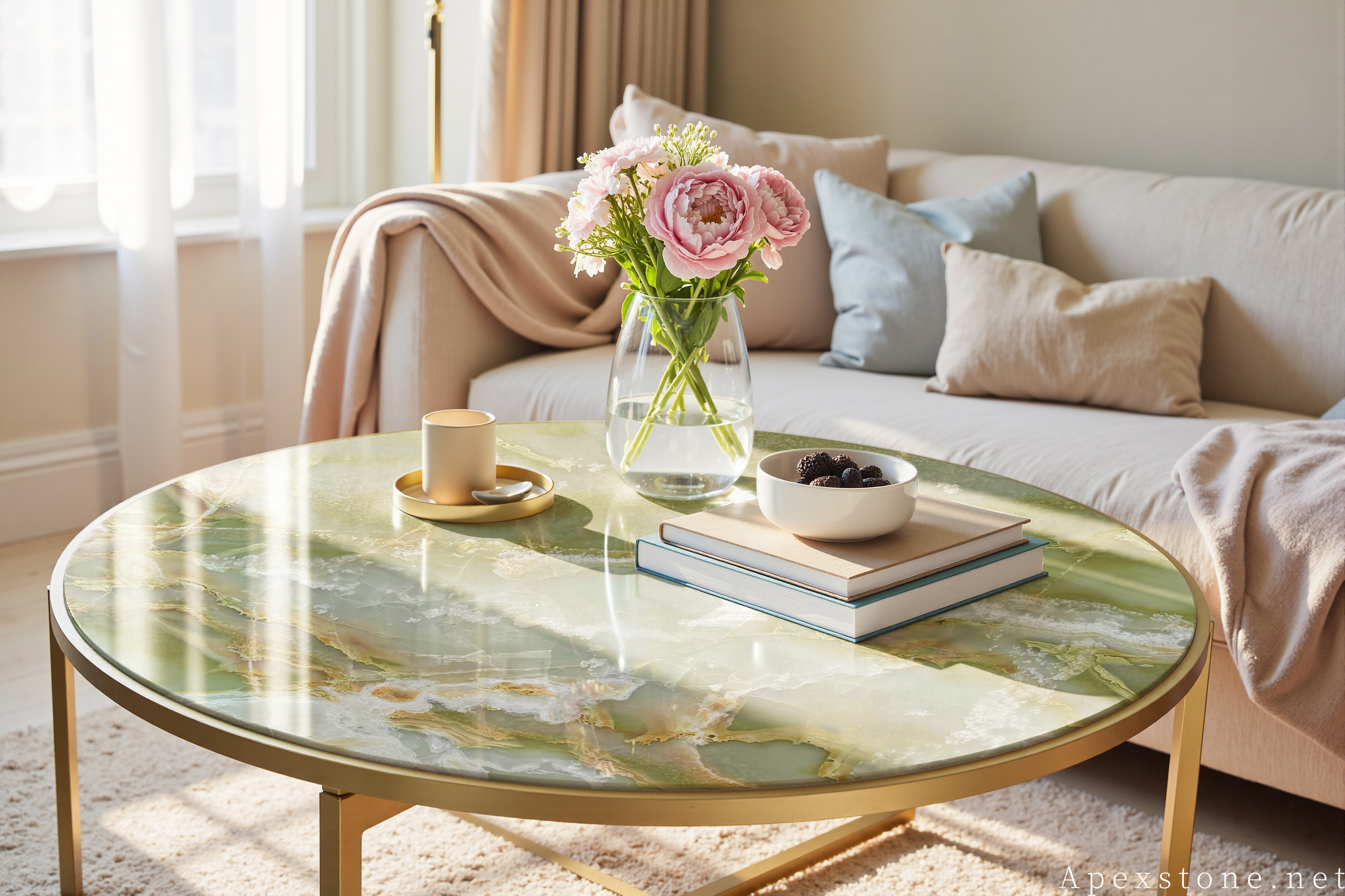 Green Onyx Stone Tables - Dining, Coffee, Console & Side Tables Green Onyx