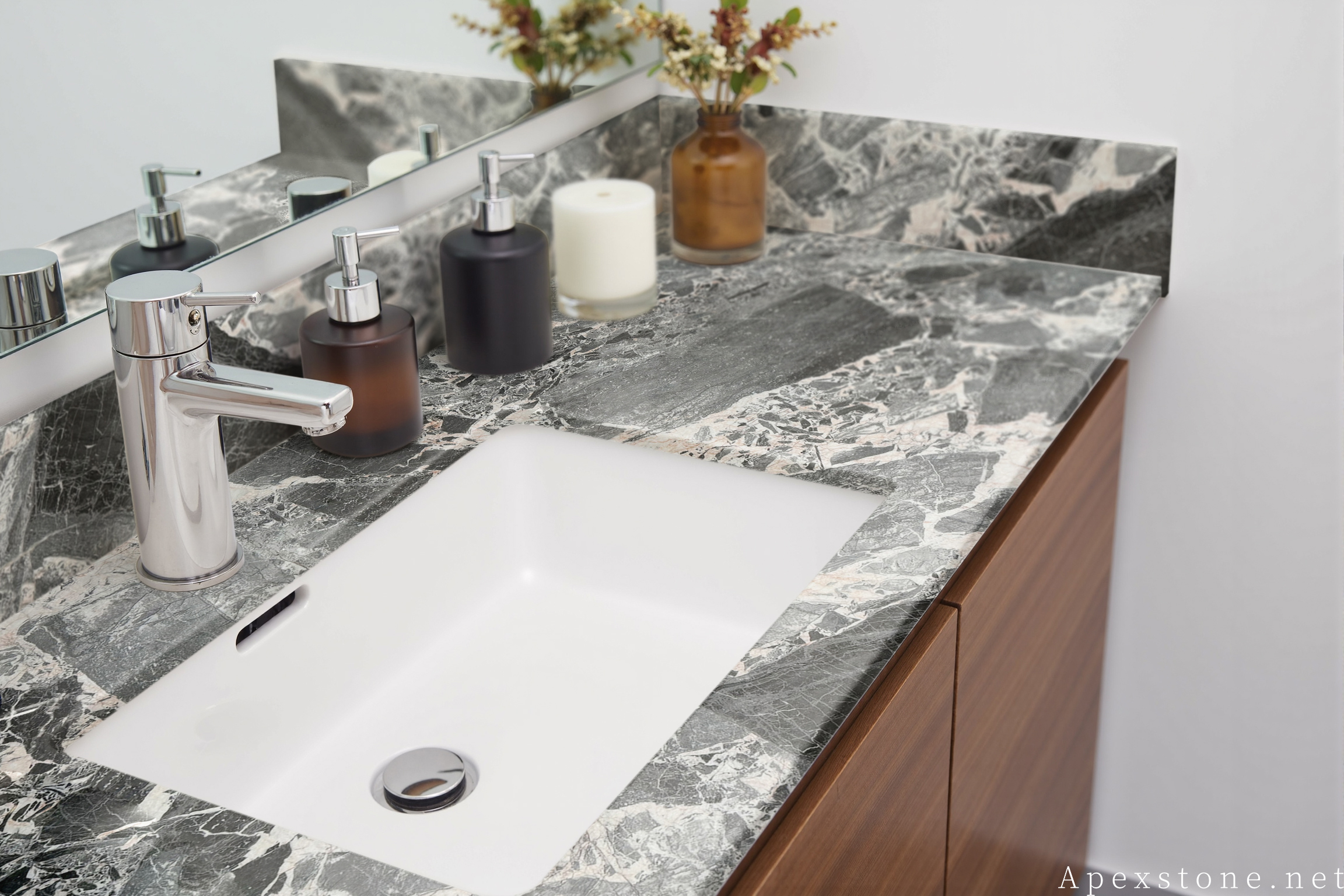 Chanel Grey Marble bathroom bench top ideas 147