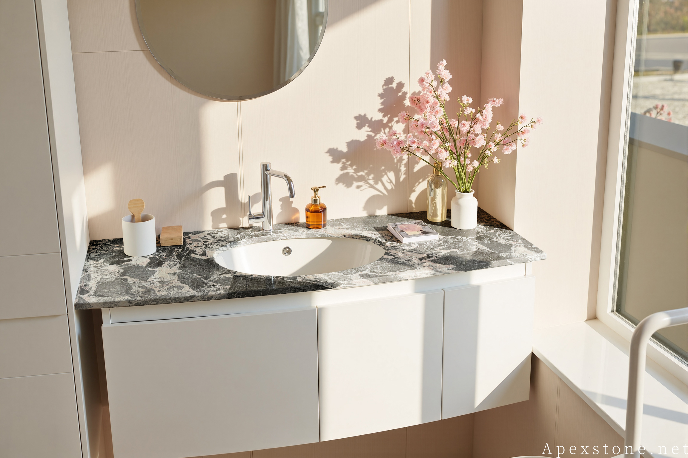 Chanel Grey Marble bathroom cabinet top 146