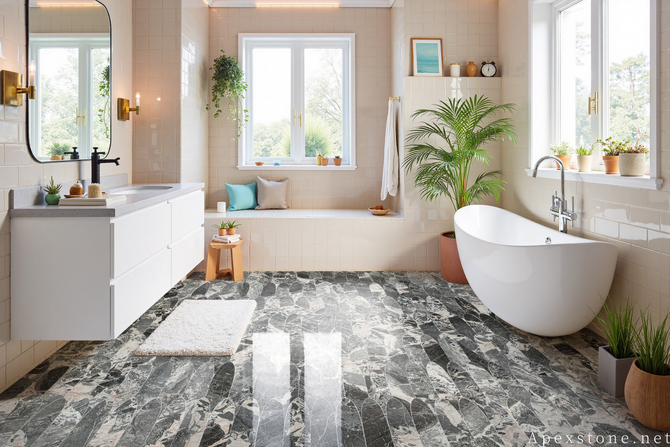 Chanel Grey Marble Bathroom Installation Guide: Walls, Floors, Countertops, Shower Panels and Bathtubs Chanel Grey Marble