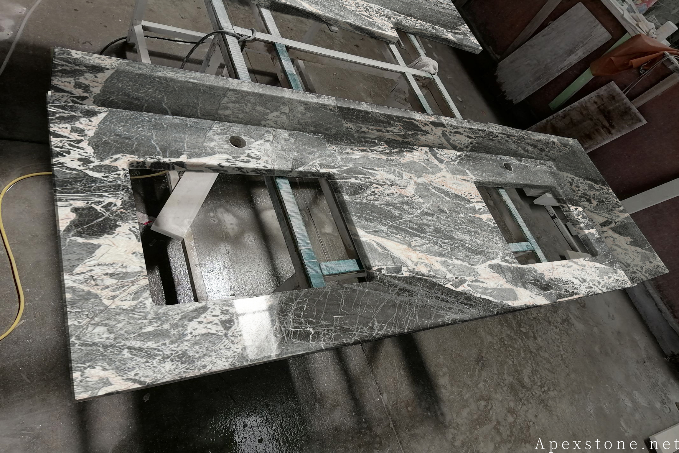Chanel Grey marble bathroom vanity benchtop product