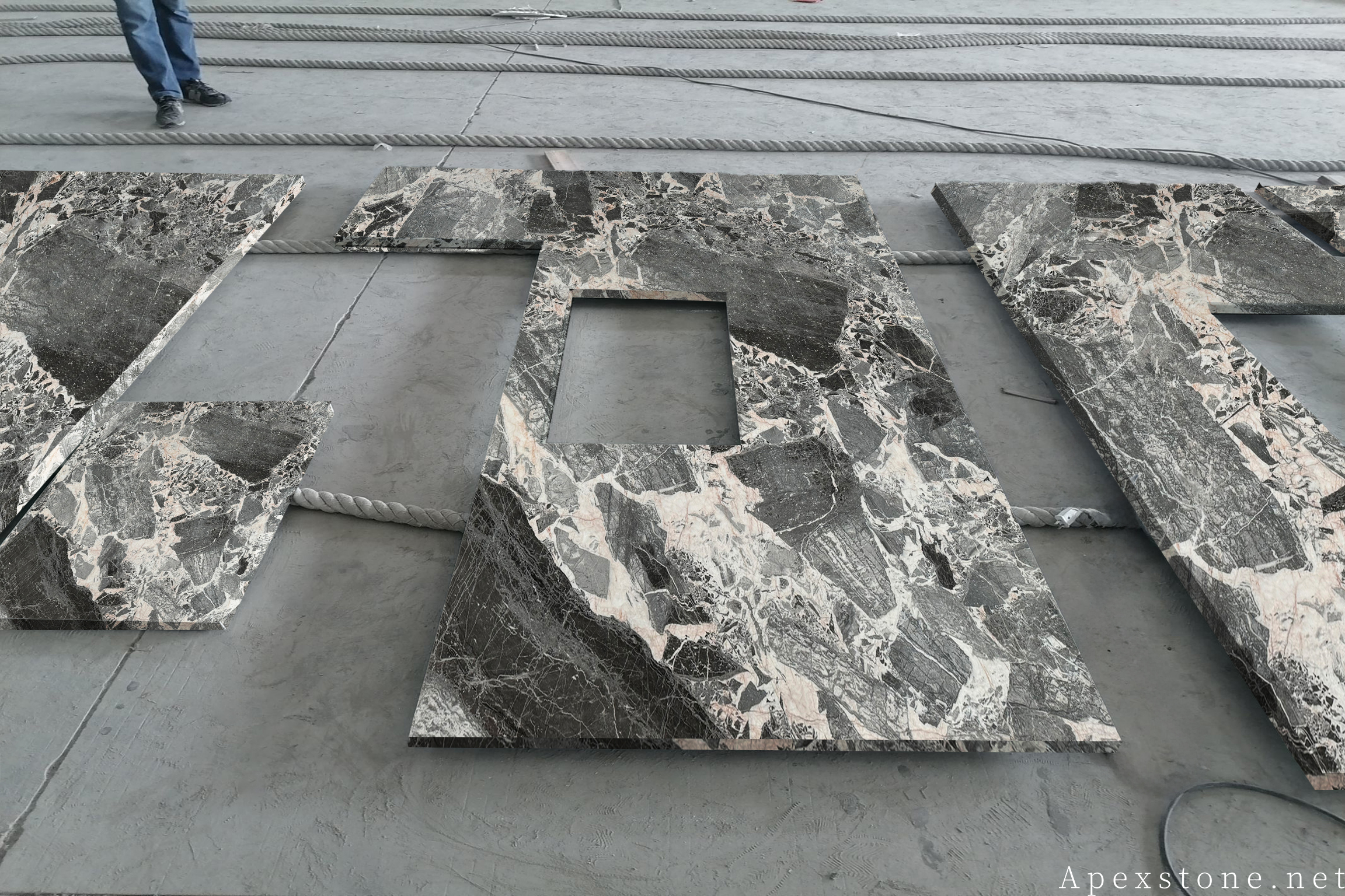 Chanel Grey marble benchtop finished product detail