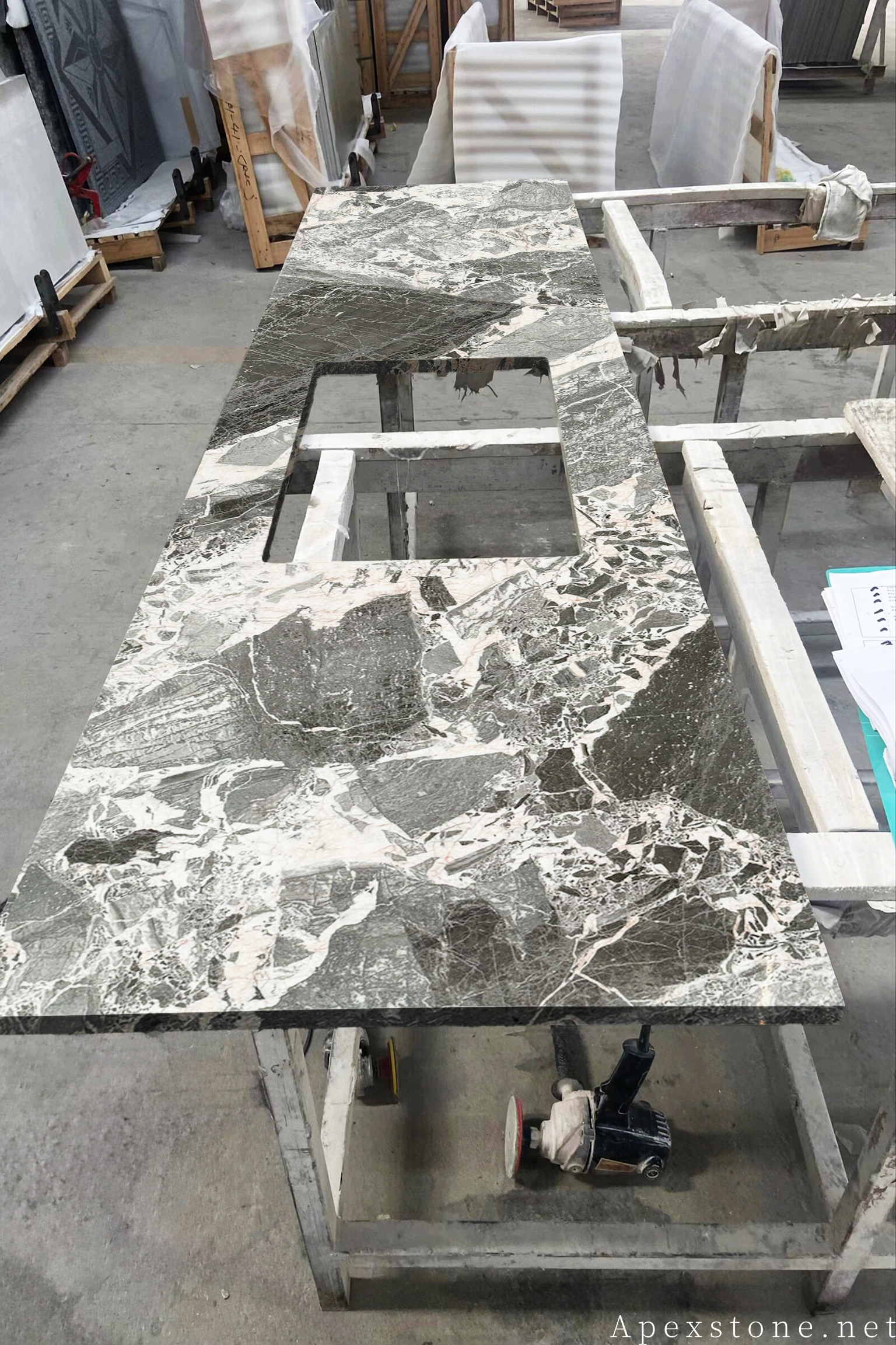 Chanel Grey marble kitchen benchtop surface product