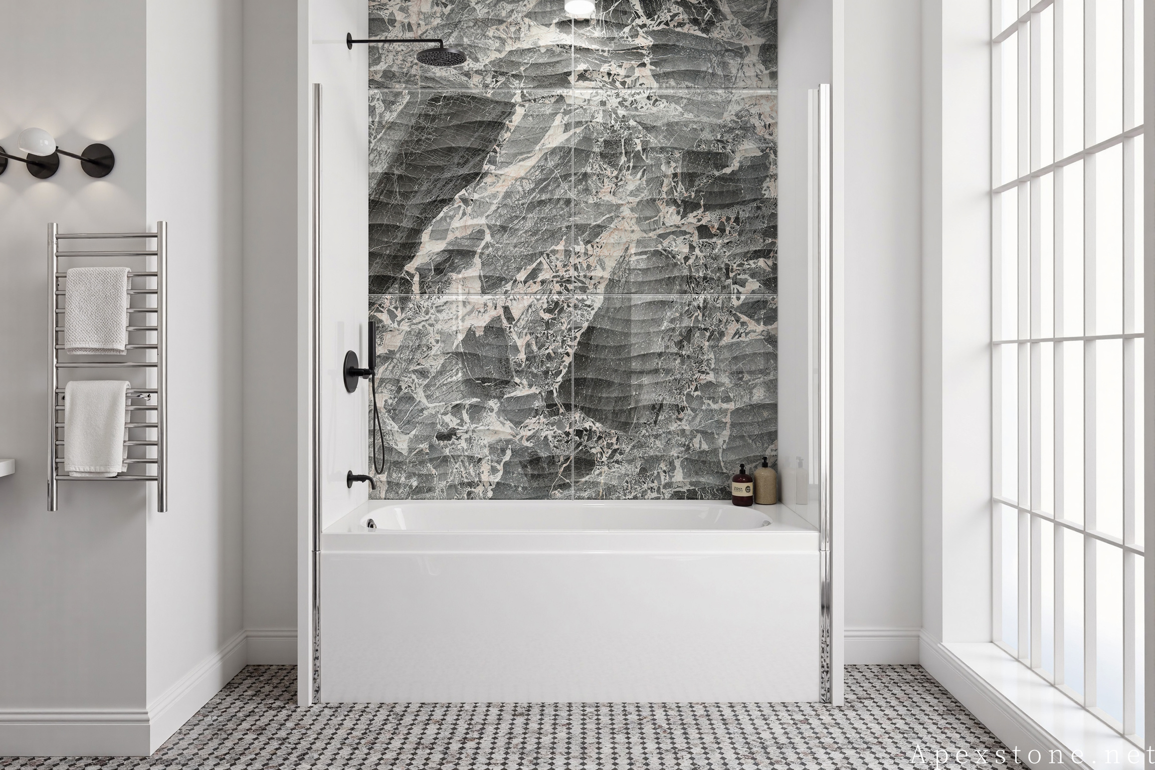 Chanel Grey Marble shower 3d wall 127