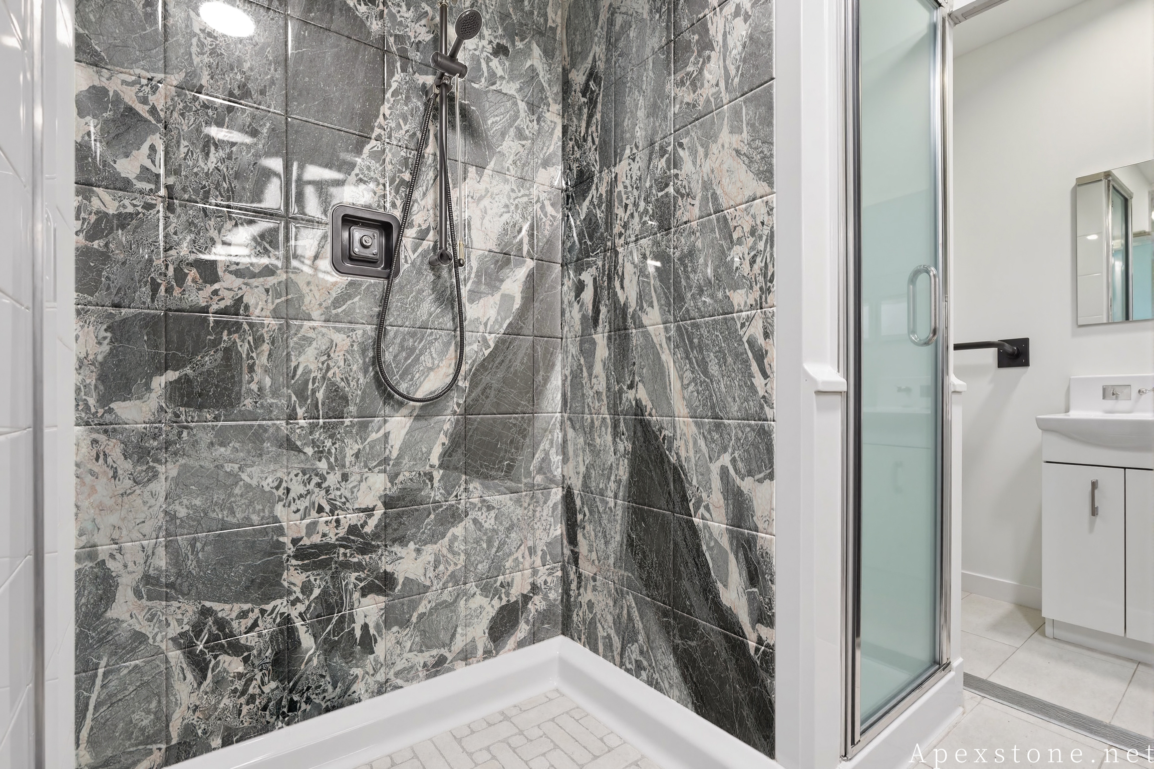 Chanel Grey Marble shower wall tiles 126