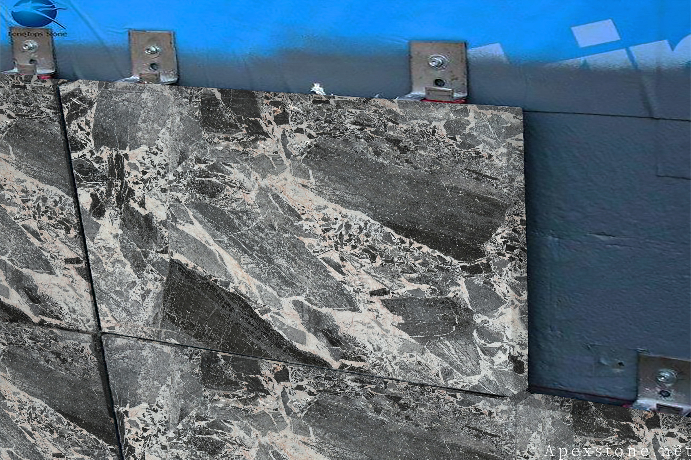 Chanel Grey marble wall cladding panel for hotel interior